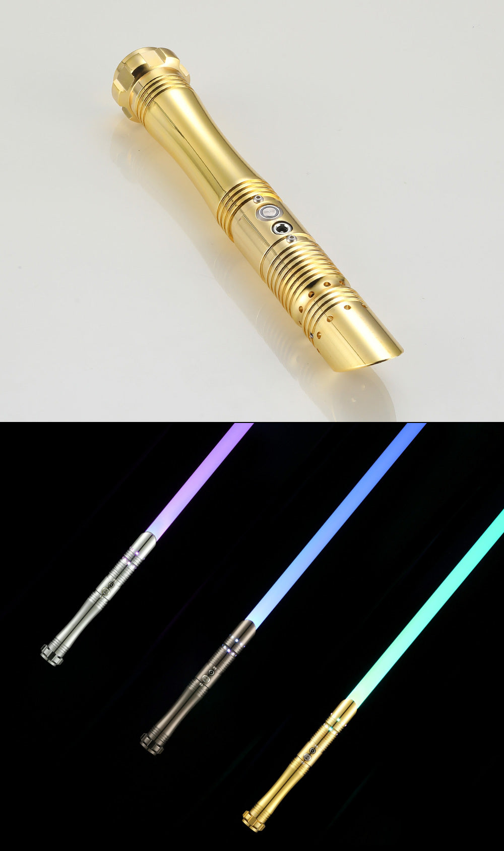 E07 RGB Metal Hilt FOC Electroplated 6-set Sound Founts Heavy Dueling Lightsaber