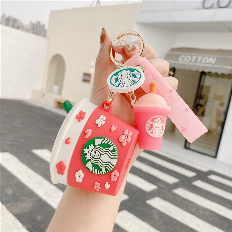 Cute Flower Pattern Coffee Cup Airpods Case
