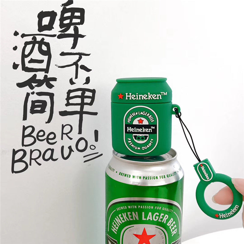 3D Green Beer Can Design Airpods Case