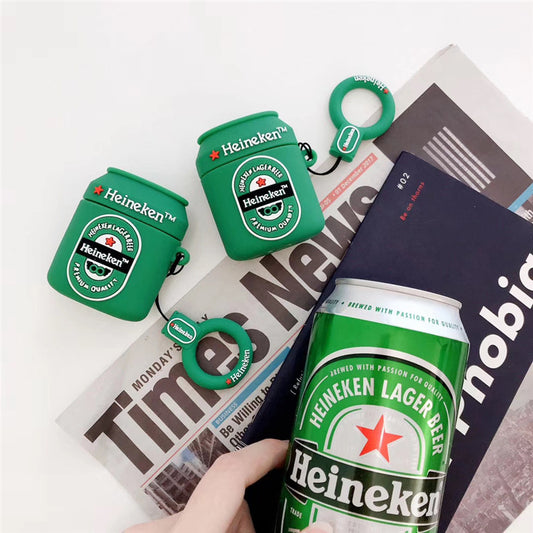 3D Green Beer Can Design Airpods Case