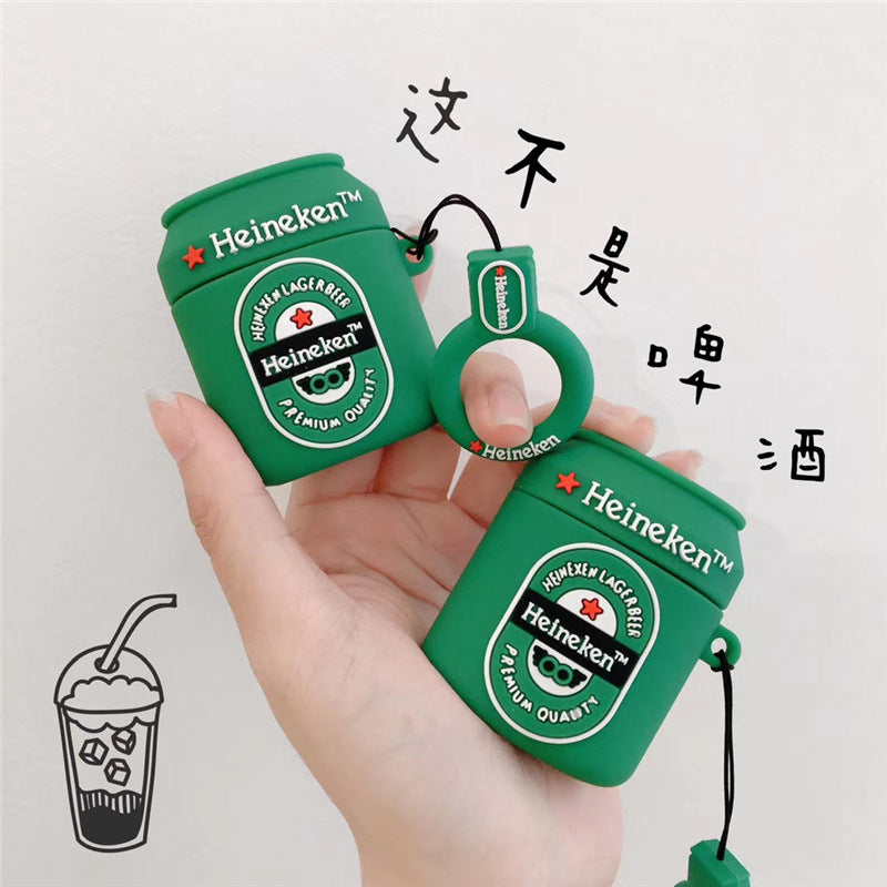 3D Green Beer Can Design Airpods Case