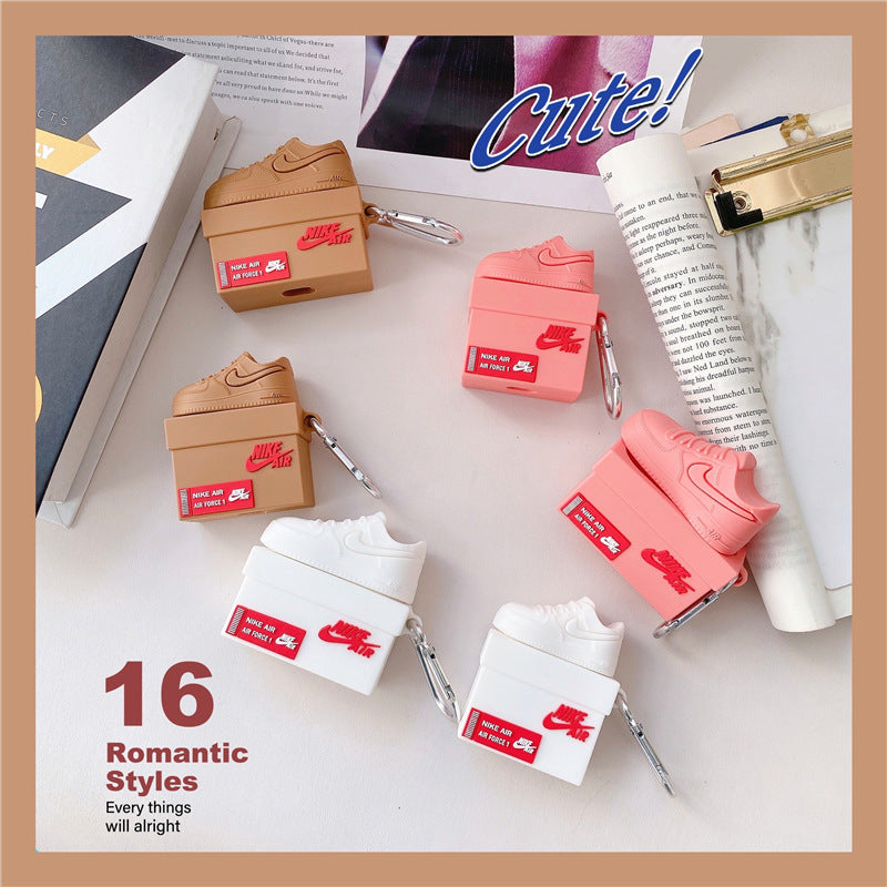 3D Cute Solid Color Sneakers Box Airpods Case