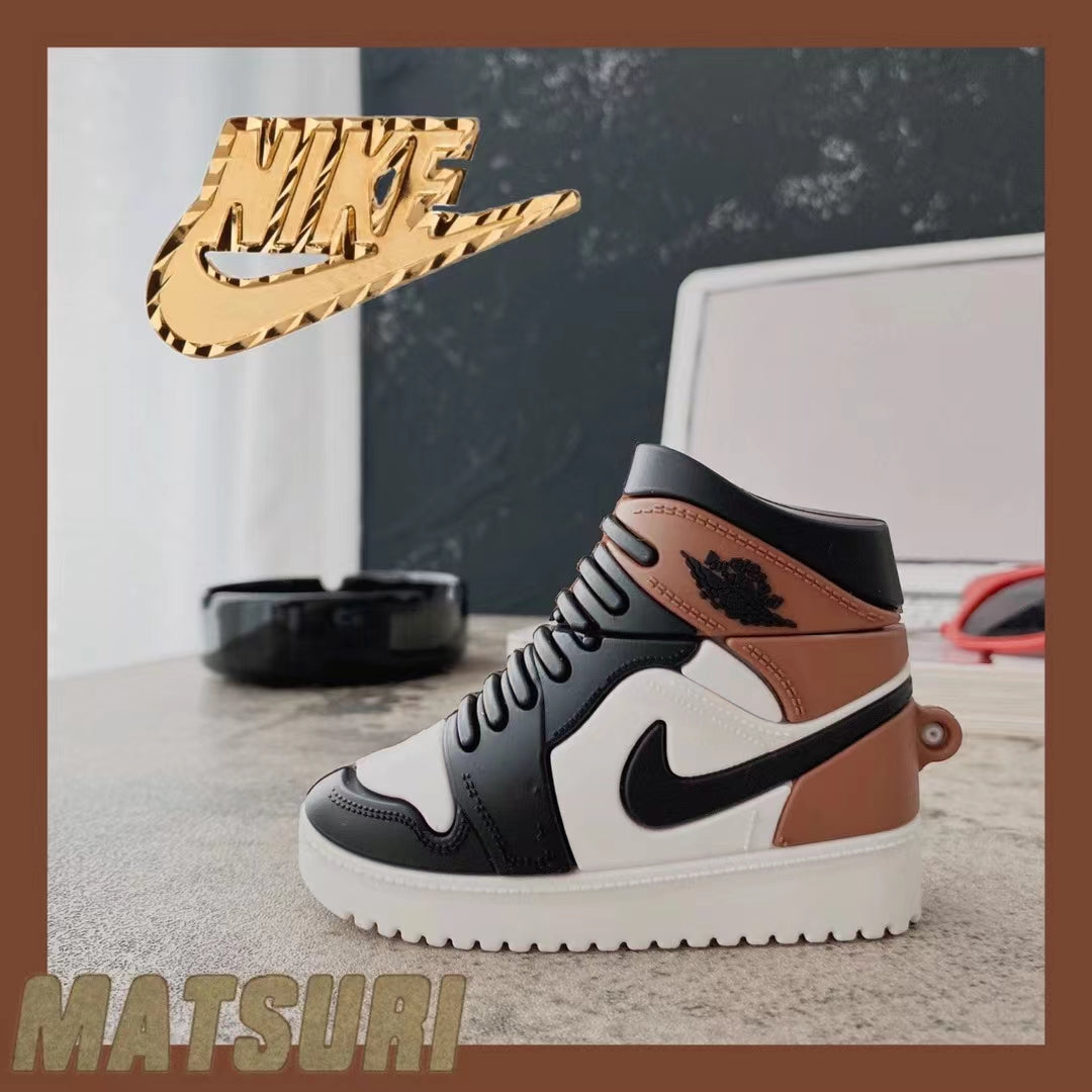 3D Fashion Sports Brand Sneakers Airpods Case with Clip